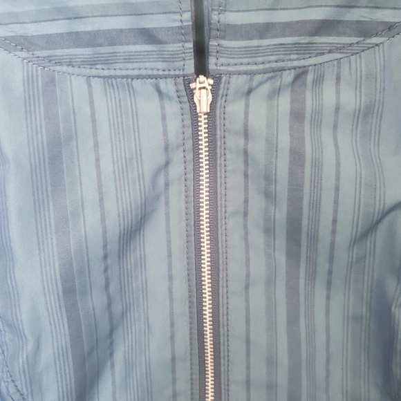 HILTON HOLLIS BLUE STRIPED LS ZIPPERED SHACKET/JACKET - SIZE 4 - Picture 3 of 8